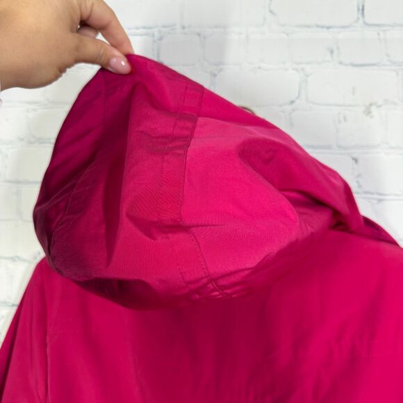 London Fog Trench Coat Womens Large Hot Pink Lined Classic Retro Longline Jacket - Picture 8 of 14